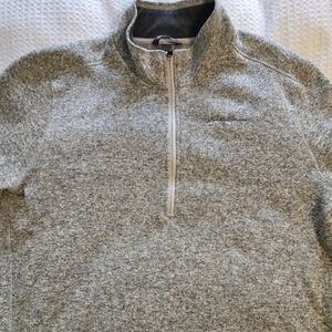 Eddie Bauer Men's Heathered Gray Zip-Up Sweater